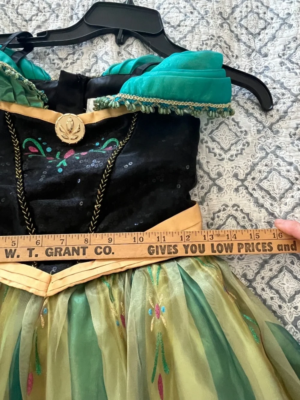 Authentic 2015 Disney Store Frozen Princess Anna Coronation Gown Costume Sz 7/8